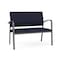 Lesro Newport 2 Seat Tandem Seating Metal Frame No Center Arms, Charcoal, OH Navy Upholstery NP1501 - alternate 1